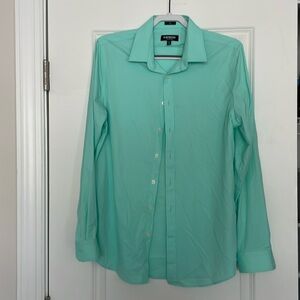 Light Green/Teal Slim Express Performance Button Down Shirt